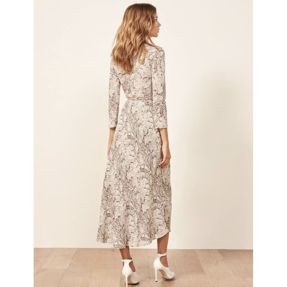 Reformation NEW Jaz Wrap Midi Dress In Python Size XS - Picture 10 of 16